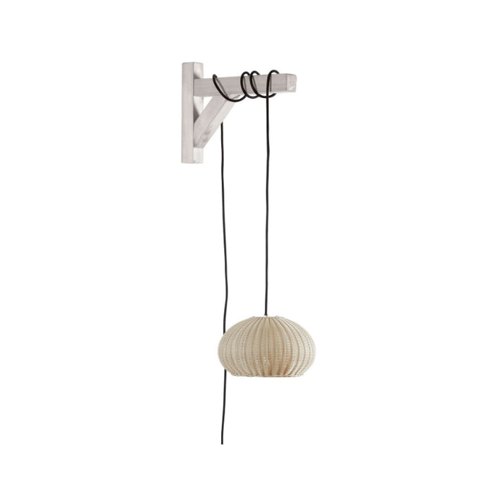 Bover Garota 1-lt 11" Outdoor Plug-In LED Pendant-Natural White/Ivory White