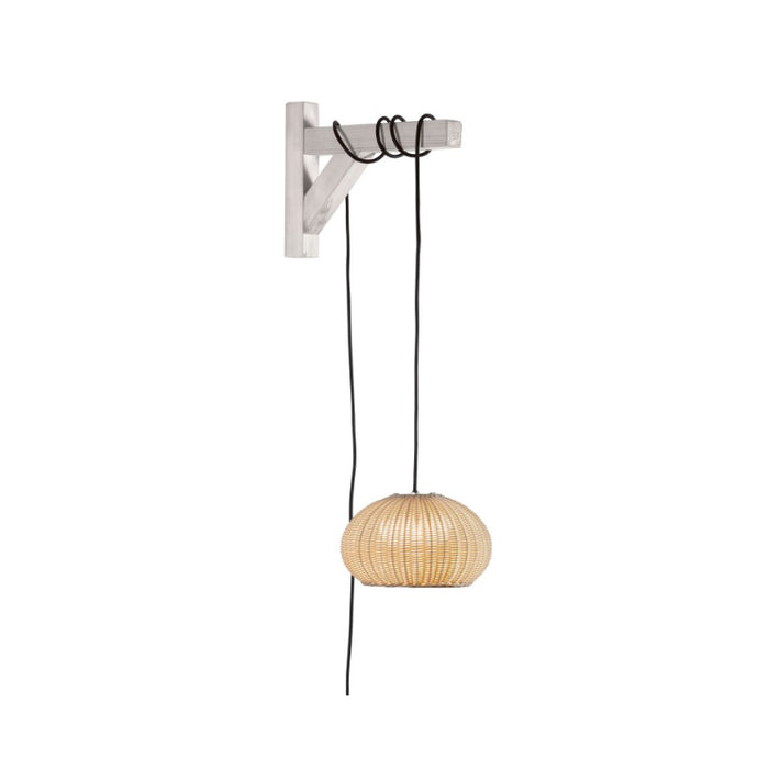 Bover Garota 1-lt 11" Outdoor Plug-In LED Pendant-Natural White/Ivory White