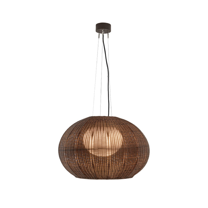 Bover Garota S/02 1-lt 28" LED Outdoor Pendant, TRIAC-Graphite Brown/Rattan Brown