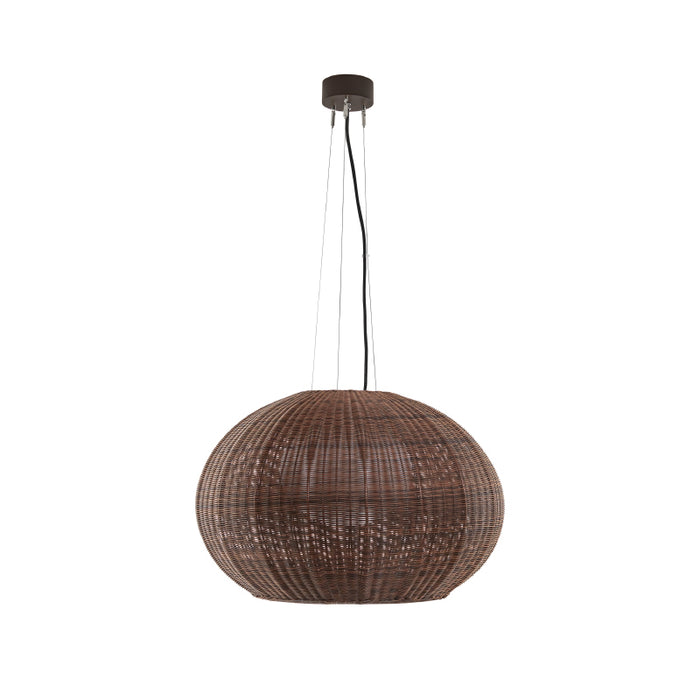 Bover Garota S/02 1-lt 28" LED Outdoor Pendant, TRIAC-Graphite Brown/Rattan Brown