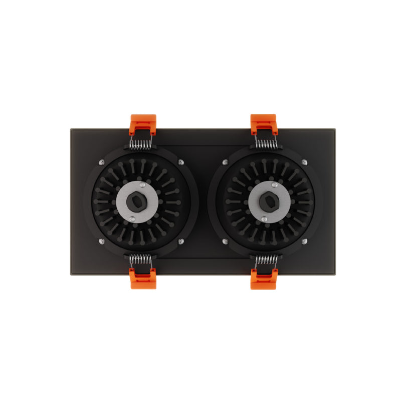 Dals GBR35-CDW-DUO Revolve 3.5" Duo Square Regressed Gimbal Downlight, 5CCT+Dim-to-Warm