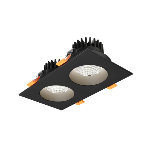 Dals GBR35-CDW-DUO Revolve 3.5" Duo Square Regressed Gimbal Downlight, 5CCT+Dim-to-Warm - Black