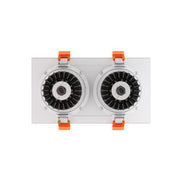 Dals GBR35-CDW-DUO Revolve 3.5" Duo Square Regressed Gimbal Downlight, 5CCT+Dim-to-Warm