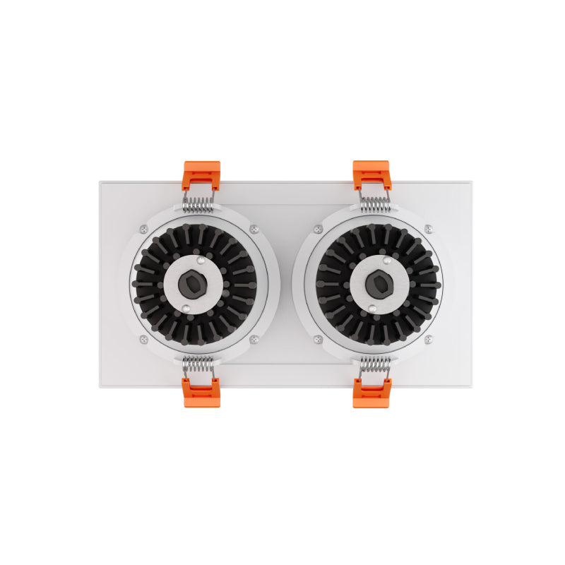 Dals GBR35-CDW-DUO Revolve 3.5" Duo Square Regressed Gimbal Downlight, 5CCT+Dim-to-Warm