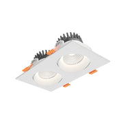 Dals GBR35-CDW-DUO Revolve 3.5" Duo Square Regressed Gimbal Downlight, 5CCT+Dim-to-Warm - White