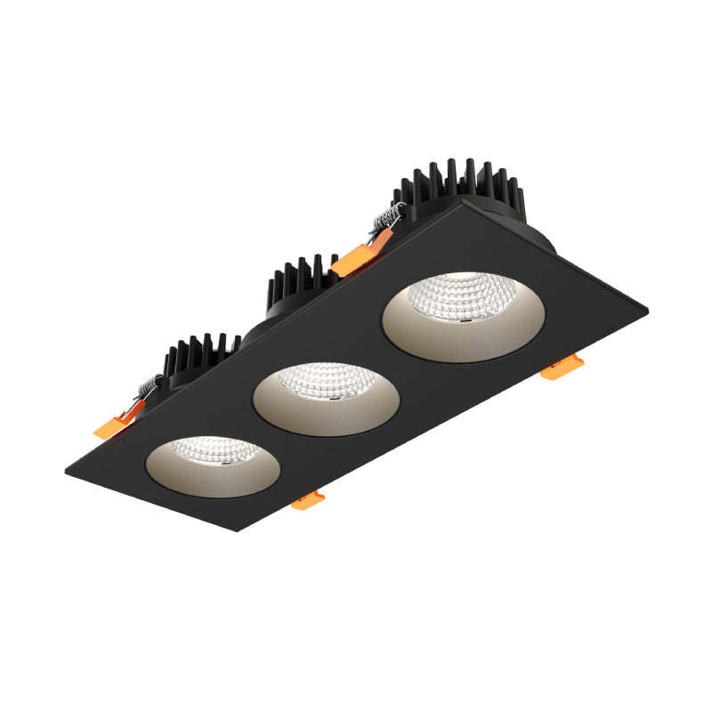 Dals GBR35-CDW-TRIO Revolve 3.5" Trio Regressed Gimbal Downlight, 5CCT+Dim-to-Warm - Black