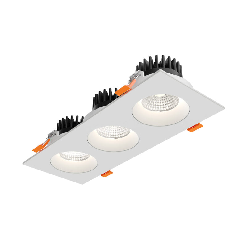 Dals GBR35-CDW-TRIO Revolve 3.5" Trio Regressed Gimbal Downlight, 5CCT+Dim-to-Warm - White