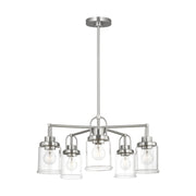 Visual Comfort GLC1175 Anders 5-lt 24" Chandelier with Clear Glass - Brushed Nickel