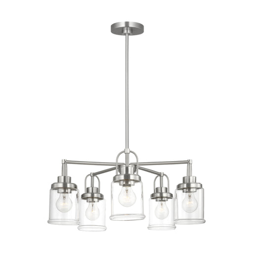 Visual Comfort GLC1175 Anders 5-lt 24" Chandelier with Clear Glass - Brushed Nickel