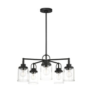 Visual Comfort GLC1175 Anders 5-lt 24" Chandelier with Clear Glass - Midnight Black