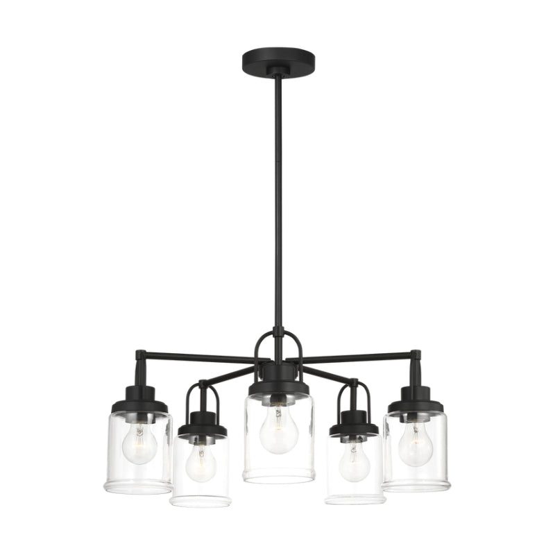 Visual Comfort GLC1175 Anders 5-lt 24" Chandelier with Clear Glass - Midnight Black