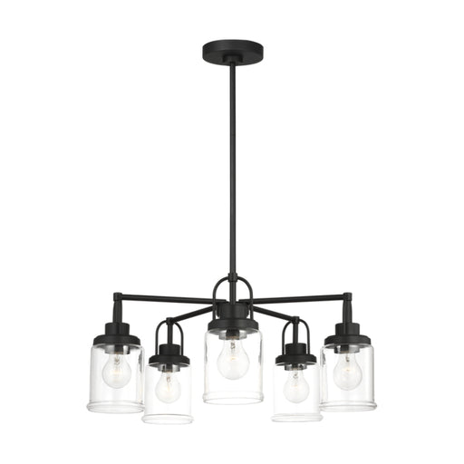 Visual Comfort GLC1175 Anders 5-lt 24" Chandelier with Clear Glass - Midnight Black