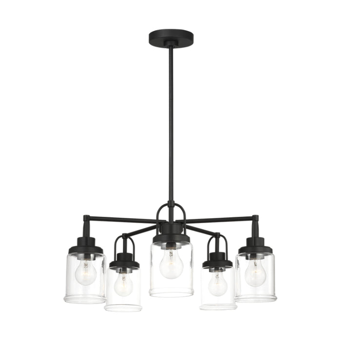 Visual Comfort GLC1175 Anders 5-lt 24" Chandelier with Clear Glass - Midnight Black