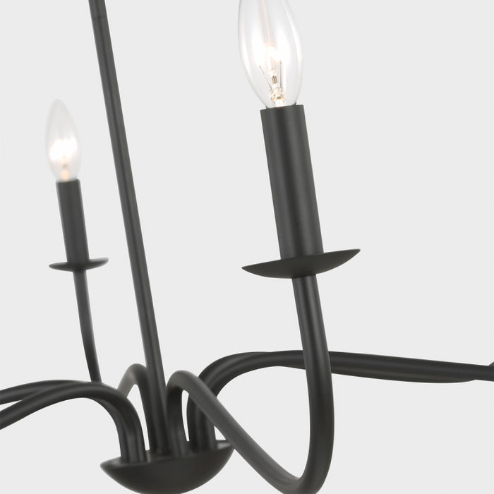 Generation GLC1196 Abells 6-lt 40" Chandelier - Midnight Black