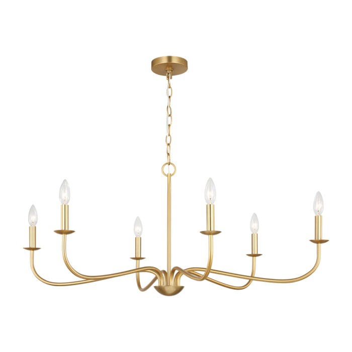 Generation GLC1196 Abells 6-lt 40" Chandelier - Satin Brass