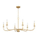 Generation GLC1196 Abells 6-lt 40" Chandelier - Satin Brass