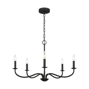 Generation GLC1205 Abells 5-lt 28" Chandelier - Midnight Black