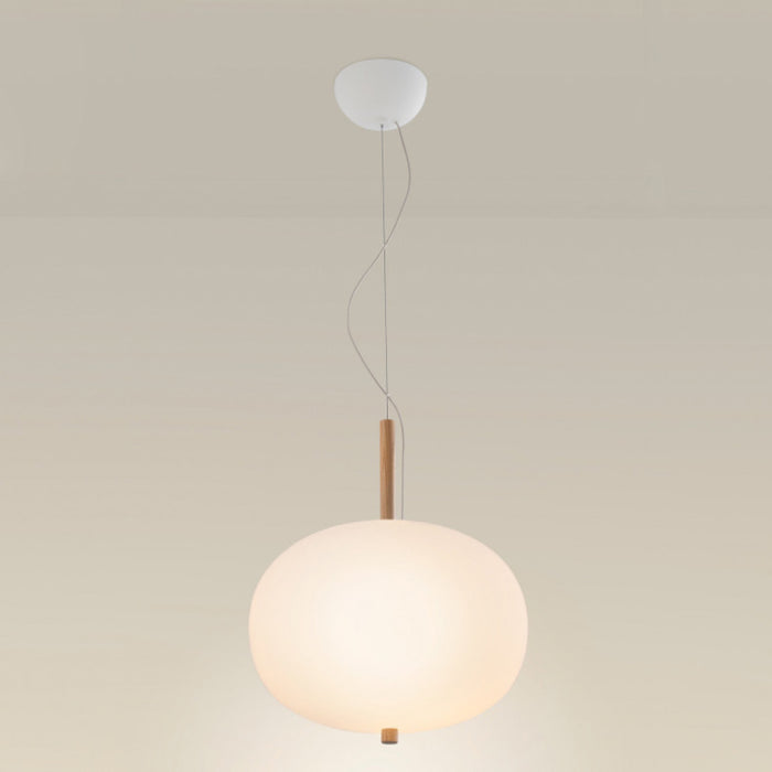 Bover Ilargi 1-lt 16" LED Pendant-Light Wood