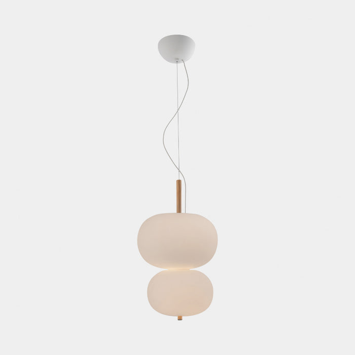 Bover Ilargi 2-lt 16" LED Pendant-Light Wood