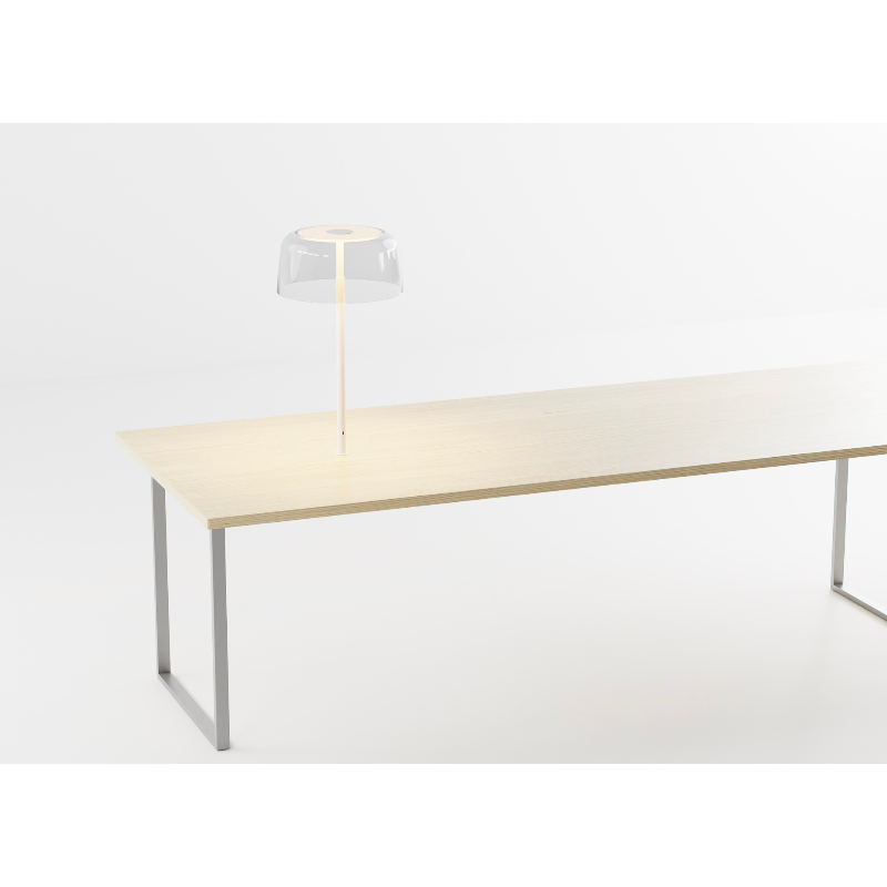 Koncept YUC-SW Yurei LED Co-Working Light, Plexiglass Shade, Through-Table Mount