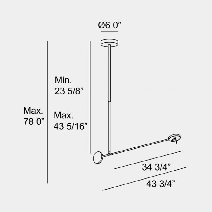 Bover Invisible 1-lt 44" LED Pendant