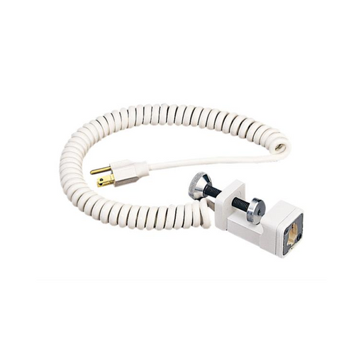 Juno T133 Trac-Master Line Voltage Coil Cord Clamp-Ons Monopoint with Male Plug - White