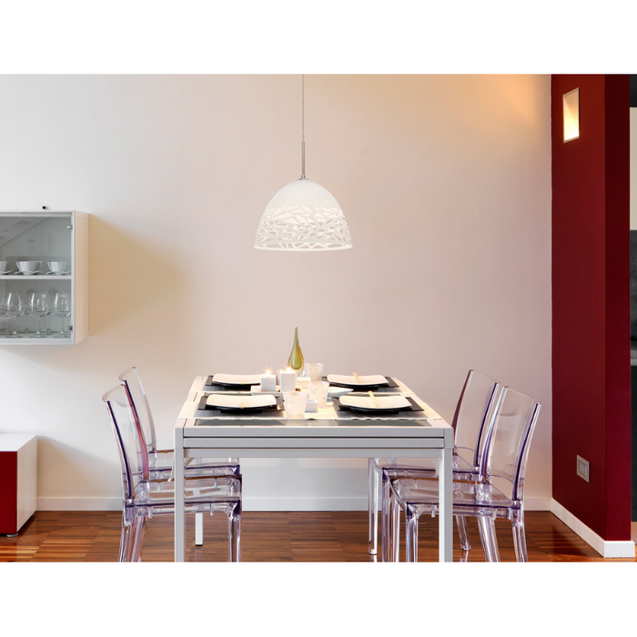 Besa 1JC-KIEV Kiev 1-lt 13" LED Pendant, Cord Fixture with Dome Canopy