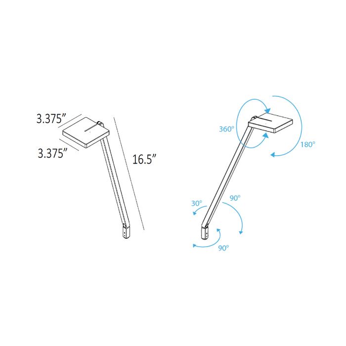 Koncept FCD-1 Focaccia Solo LED Desk Lamp, Wall Mount
