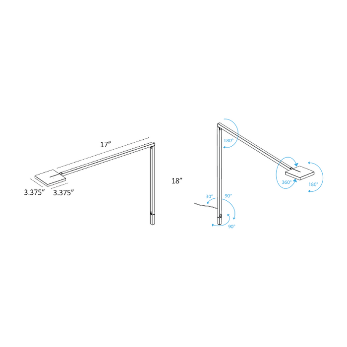 Koncept FCD-2 Focaccia LED Desk Lamp, Wall Mount