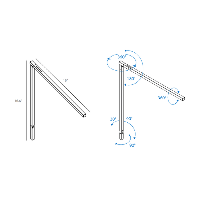Koncept ZBD1000 Z-Bar Solo Gen 4 LED Desk Lamp, Wall Mount