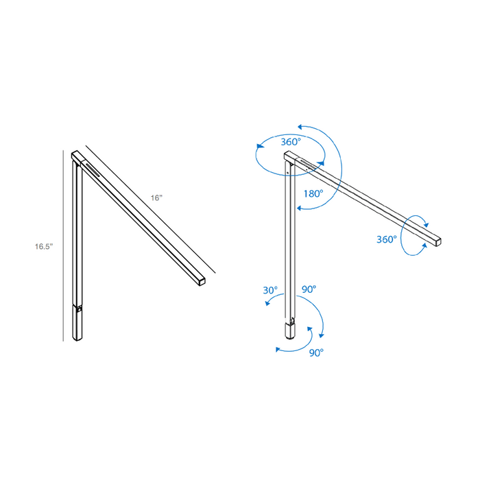 Koncept ZBD1000 Z-Bar Solo Pro Gen 4 LED Desk Lamp, Wall Mount