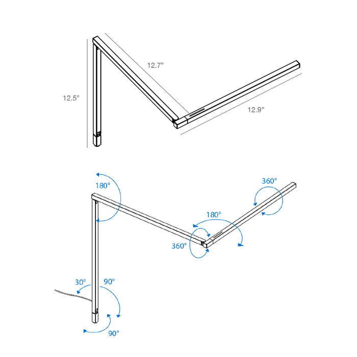 Koncept ZBD3100 Z-Bar Mini Gen 4 LED Desk Lamp, Wall Mount