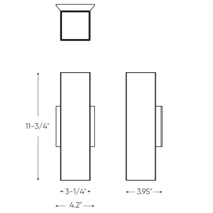 Dals LEDWALL-B Brooklyn 12" Tall LED Square Cylinder with Multiple Lighting Options