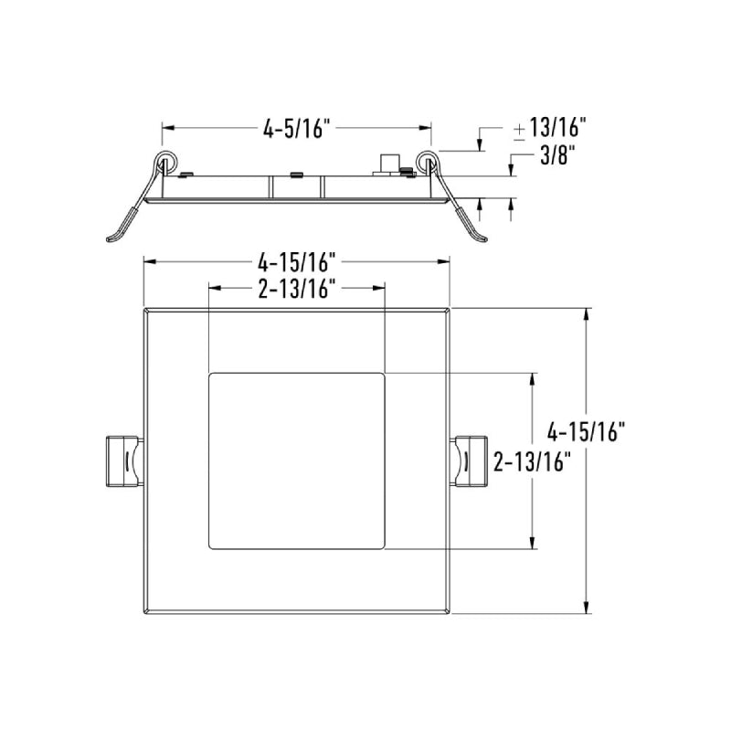 Dals PNL4SQ-CC Reach 4" Square Slim Panel, 5CCT Seclectable