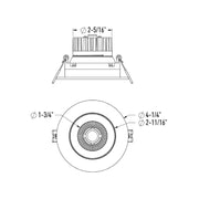 Dals GBR35-CDW Revolve 3.5" Round Regressed Gimbal Downlight, 5CCT+Dim-to-Warm