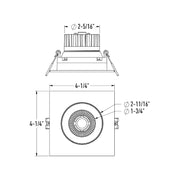 Dals GBR35SQ-CDW Revolve 3.5" Square Regressed Gimbal Downlight, 5CCT+Dim-to-Warm