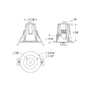 Dals RGR1-CDW RGR 1" Round Regressed Downlight, 5CCT Selectable+ Dim-to-Warm