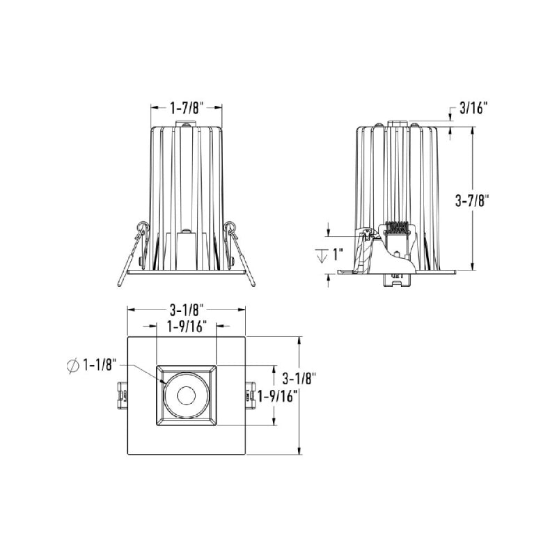 Dals RGR2SQHP-CC RGR 2" High-Powered Square Regressed Downlight, 5CCT Selectable
