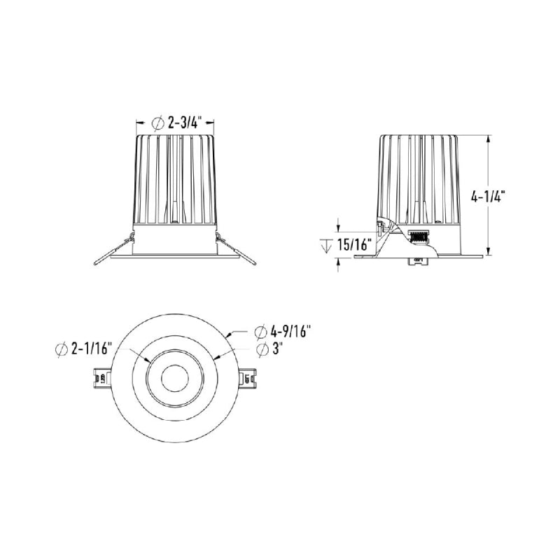 Dals RGR4HP-CC RGR 4" High-Powered Round Regressed Downlight, 5CCT Selectable