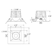 Dals RGR4SQ-CDW RGR 4" Square Regressed Downlight, 5CCT Selectable + Dim-to-Warm