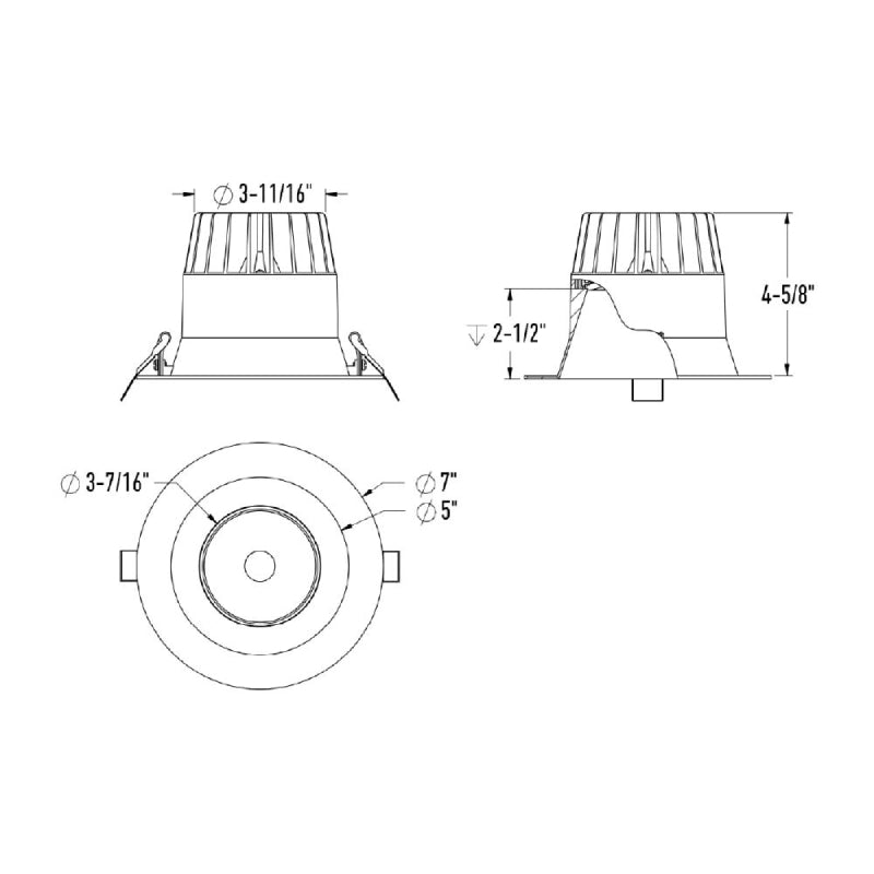 Dals RGR6-CDW RGR 6" Round Regressed Downlight, 5CCT Selectable+ Dim-to-Warm