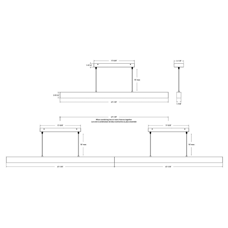 Dals DCP-LNPD48 Boulevard 1-lt 48" LED Smart Pendant