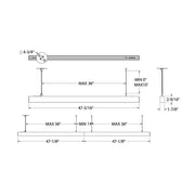 Dals LNPDSC48-CC 48" Boulevard Pendant with Aircraft Cables, 5CCT Selectable