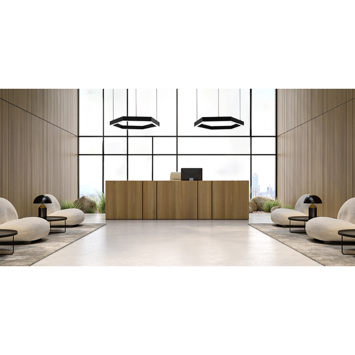 Elite LOOP-HEX-DI-LED Architectural LED Hexagon Pendant, Direct/Indirect Light