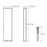 Dals LRB20-CC Column 1-lt 20" Tall LED Bollard, 5CCT Selectable