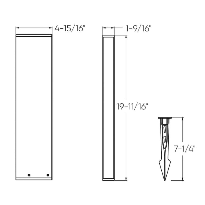 Dals LRB20-CC Column 1-lt 20" Tall LED Bollard, 5CCT Selectable