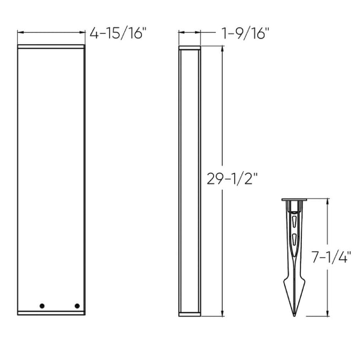 Dals LRB30-3K Column 1-lt 30" Tall LED Bollard, 5CCT Selectable