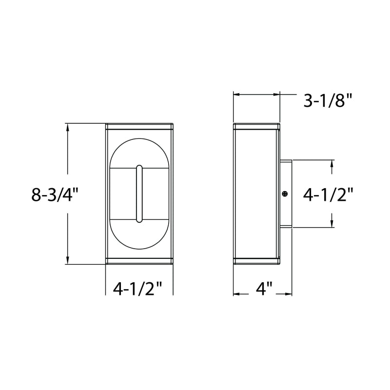 Dals LWJ08-CC Profile 8" Outdoor LED Wall Mount, 5CCT Selectable