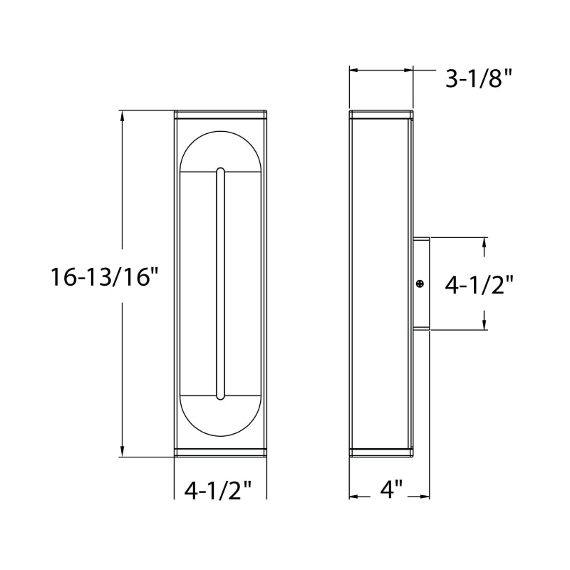 Dals LWJ16-CC Profile 16" Tall Outdoor LED Wall Mount, 5CCT Selectable
