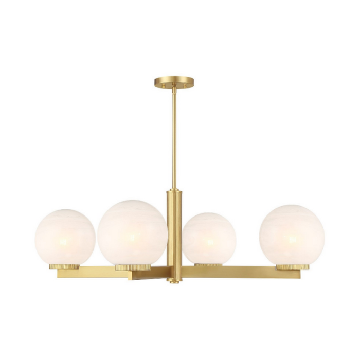 Savoy House M100123 4-lt 38" LED Chandelier - Natural Brass